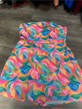 Pink Lily Multicolor Strapless Tank